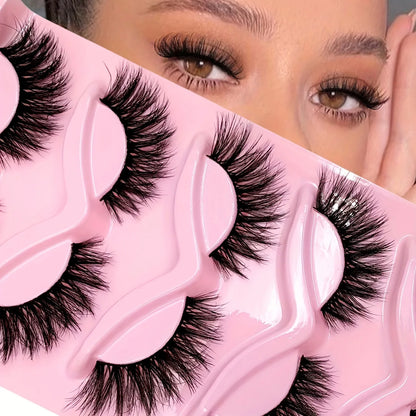 5 Paires de Faux Cils Effet “Cat Eye” – Volume Naturel & Regard Intense