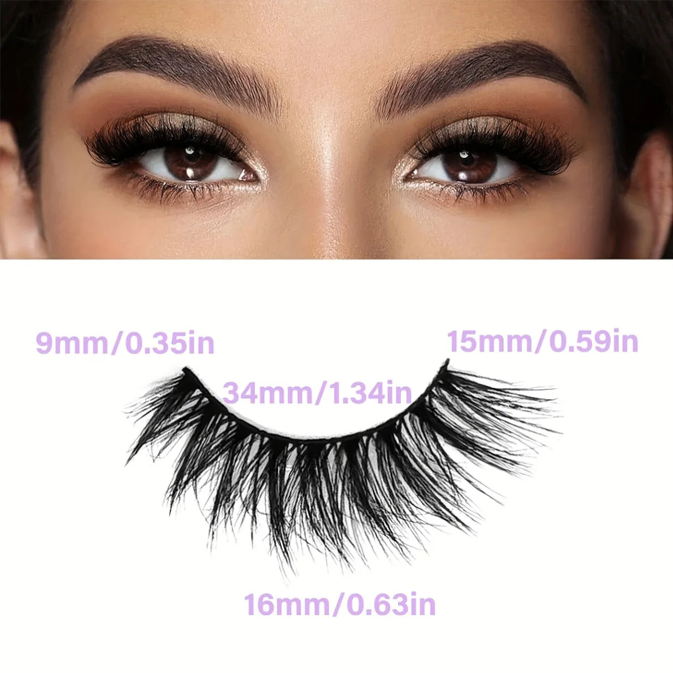 5 Paires de Faux Cils Effet “Cat Eye” – Volume Naturel & Regard Intense