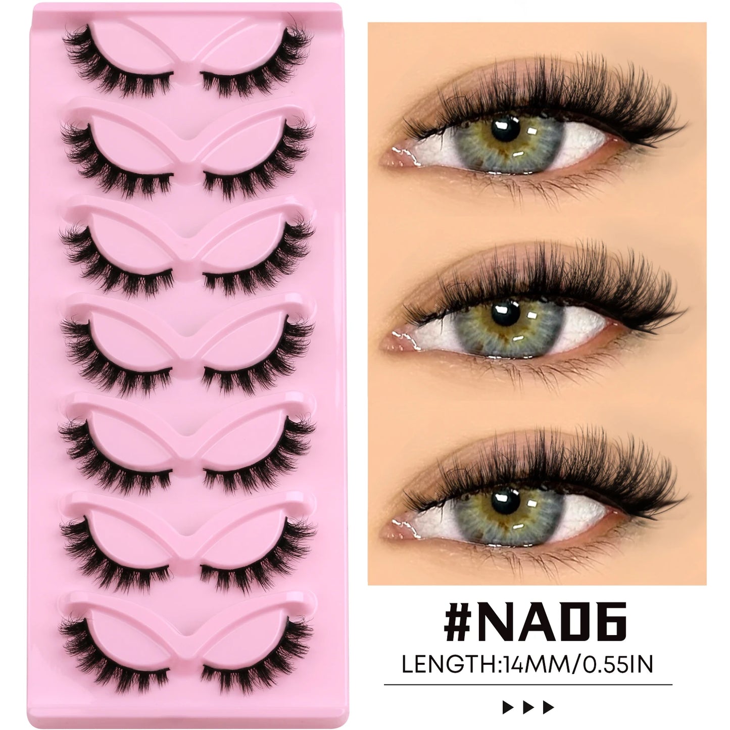 Cils Effet Œil de Biche 🖤 – Style Cat Eye Naturel & Allongé | 5 Paires