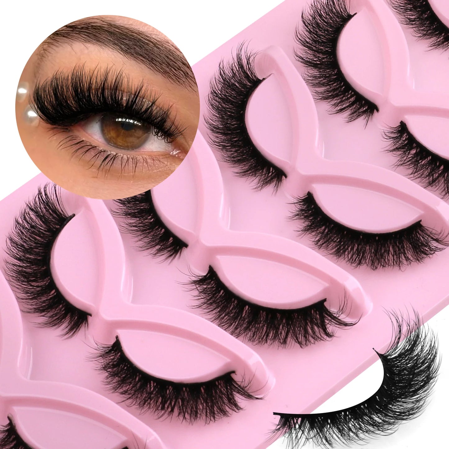 Cils Effet Œil de Biche 🖤 – Style Cat Eye Naturel & Allongé | 5 Paires