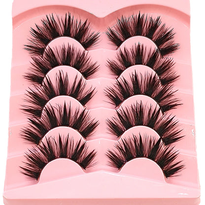 Cils Effet Mouillé 💧 – 5 Paires | Look Intense & Naturel