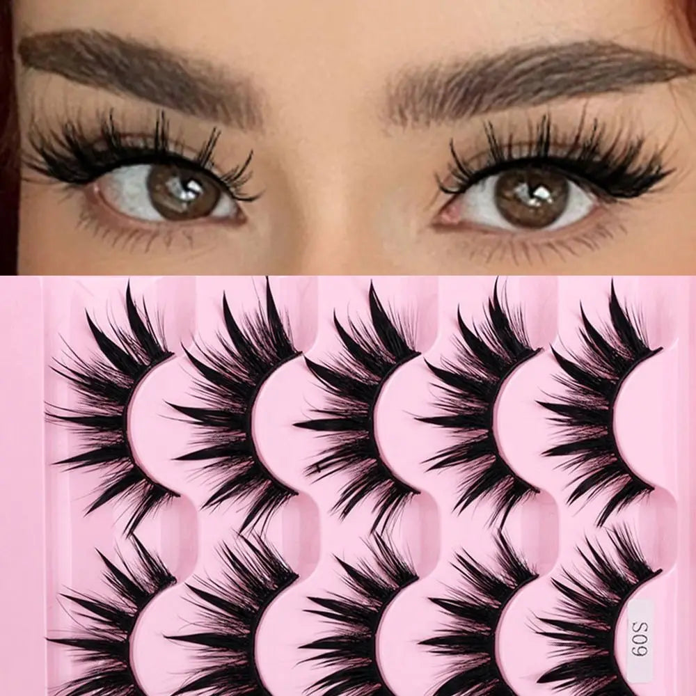 Cils Effet Mouillé – Look Naturel & Glamour | 5 Paires Réutilisables