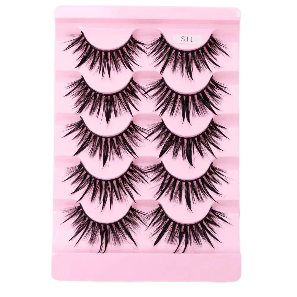 Cils Effet Mouillé – Look Naturel & Glamour | 5 Paires Réutilisables