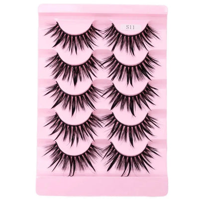 Cils Effet Mouillé – Look Naturel & Glamour | 5 Paires Réutilisables