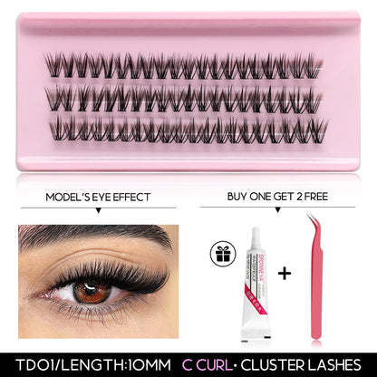 Kit Extension de Cils 💖 – Volume Naturel à la Maison (Colle + Pince Incluses)