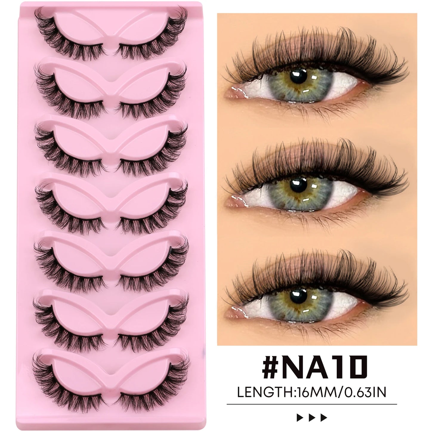 Cils Effet Œil de Biche 🖤 – Style Cat Eye Naturel & Allongé | 5 Paires