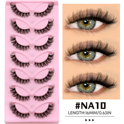 Cils Effet Œil de Biche 🖤 – Style Cat Eye Naturel & Allongé | 5 Paires