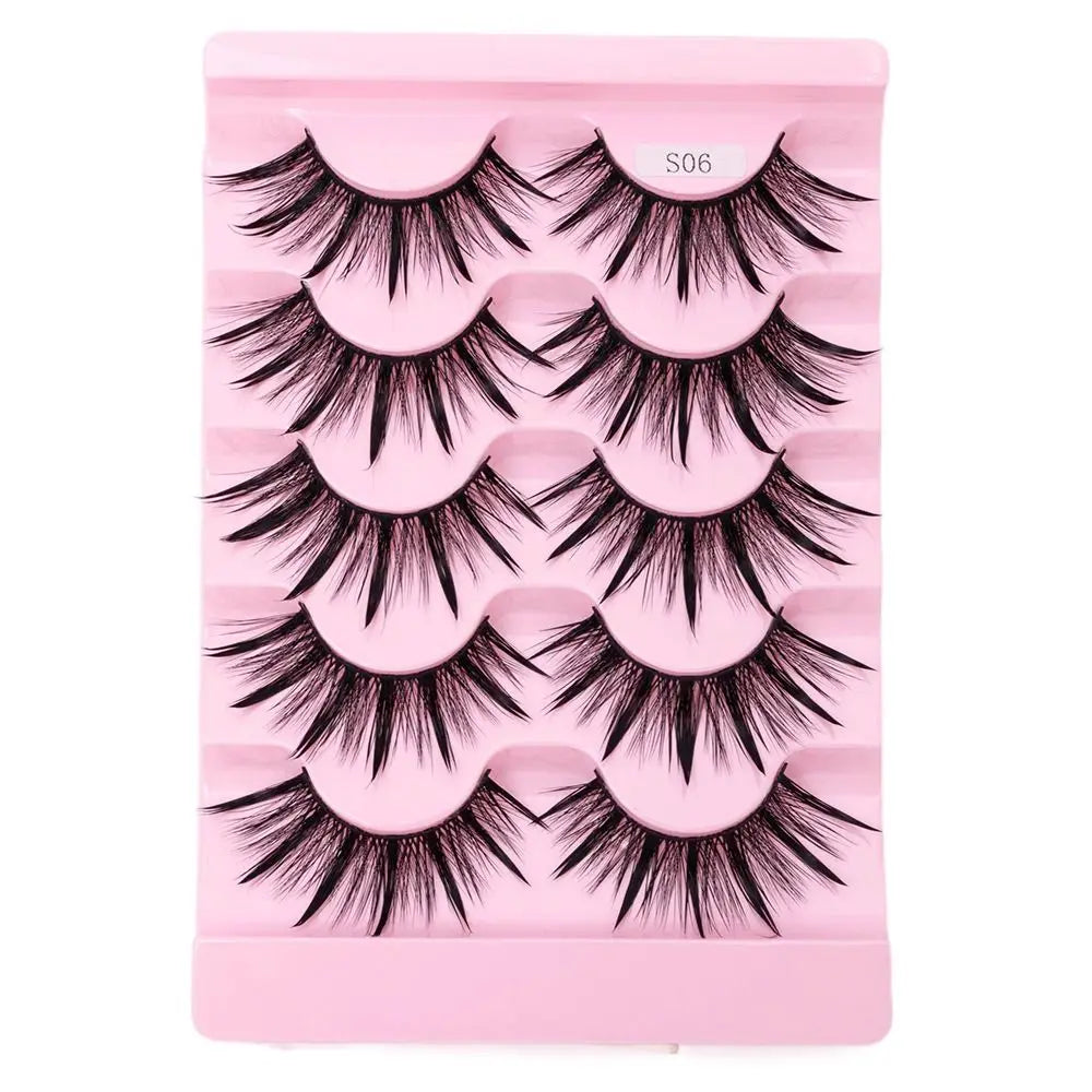 Cils Effet Mouillé – Look Naturel & Glamour | 5 Paires Réutilisables