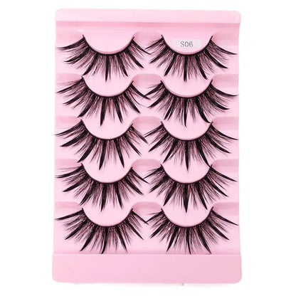 Cils Effet Mouillé – Look Naturel & Glamour | 5 Paires Réutilisables